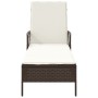 Tumbona Marrón y crema Ratán PE 157 x 55 x 92 cm Plegable | Foro24.es | Tu tienda online para hogar, jardín y más Foro24.es