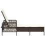 Tumbona Marrón y crema Ratán PE 157 x 55 x 92 cm Plegable | Foro24.es | Tu tienda online para hogar, jardín y más Foro24.es