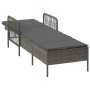 Tumbona Gris y gris oscuro Ratán PE 157 x 55 x 92 cm Tumbona de , Tumbonas - Ref: Foro24-365427, Precio: 124,17 €
