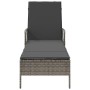 Tumbona Gris y gris oscuro Ratán PE 157 x 55 x 92 cm Tumbona de , Tumbonas - Ref: Foro24-365427, Precio: 124,17 €