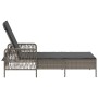 Tumbona Gris y gris oscuro Ratán PE 157 x 55 x 92 cm Tumbona de , Tumbonas - Ref: Foro24-365427, Precio: 124,17 €