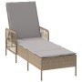 Tumbona Beige y gris claro Ratán PE 157 x 55 x 92 cm Plegable | Foro24.es | Tu tienda online para hogar, jardín y más Foro24.es