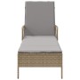 Tumbona Beige y gris claro Ratán PE 157 x 55 x 92 cm Plegable | Foro24.es | Tu tienda online para hogar, jardín y más Foro24.es