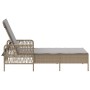 Tumbona Beige y gris claro Ratán PE 157 x 55 x 92 cm Plegable | Foro24.es | Tu tienda online para hogar, jardín y más Foro24.es
