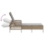Tumbona Beige y gris claro Ratán PE 157 x 55 x 92 cm Plegable | Foro24.es | Tu tienda online para hogar, jardín y más Foro24.es