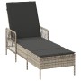 Tumbona Gris claro Ratán PE 157 x 55 x 92 cm Plegable Tumbona de , Tumbonas - Ref: Foro24-365430, Precio: 132,87 €