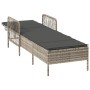 Tumbona Gris claro Ratán PE 157 x 55 x 92 cm Plegable Tumbona de , Tumbonas - Ref: Foro24-365430, Precio: 132,87 €
