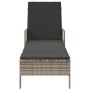 Tumbona Gris claro Ratán PE 157 x 55 x 92 cm Plegable Tumbona de , Tumbonas - Ref: Foro24-365430, Precio: 132,87 €