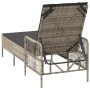 Tumbona Gris claro Ratán PE 157 x 55 x 92 cm Plegable Tumbona de , Tumbonas - Ref: Foro24-365430, Precio: 132,87 €