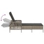 Tumbona Gris claro Ratán PE 157 x 55 x 92 cm Plegable Tumbona de , Tumbonas - Ref: Foro24-365430, Precio: 132,87 €