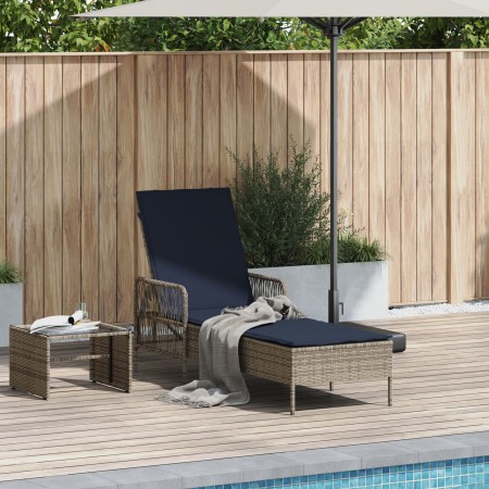 Tumbona de Sol Gris PE Rattan 157 x 55 x 92 cm Plegable | Foro24.es | Tu tienda online para hogar, jardín y más Foro24.es