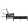 Conjunto de Tumbonas Set de 3 Negro y blanco crema Ratán PE, metal de , Tumbonas - Ref: Foro24-365432, Precio: 248,98 €, Desc...