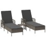 Conjunto de Tumbonas 3 Piezas Gris y gris oscuro Poliratán von , Liegen - Ref: Foro24-365434, Preis: 291,72 €, Rabatt: %