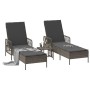 Conjunto de Tumbonas 3 Piezas Gris y gris oscuro Poliratán von , Liegen - Ref: Foro24-365434, Preis: 291,72 €, Rabatt: %