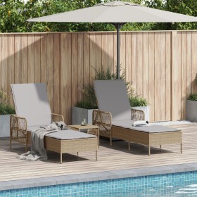 Conjunto de Tumbonas Set de 3 Beige Ratán PE, metal Plegable von , Liegen - Ref: Foro24-365435, Preis: 313,78 €, Rabatt: %