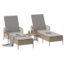 Conjunto de Tumbonas Set de 3 Beige Ratán PE, metal Plegable von , Liegen - Ref: Foro24-365435, Preis: 313,78 €, Rabatt: %