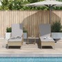 Conjunto de Tumbonas Set de 3 Beige Ratán PE, metal Plegable von , Liegen - Ref: Foro24-365435, Preis: 313,78 €, Rabatt: %