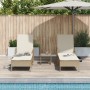 Conjunto de Tumbonas Set de 3 Beige y Crema Ratán de PE, metal by , Loungers - Ref: Foro24-365436, Price: 313,78 €, Discount: %