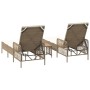 Conjunto de Tumbonas Set de 3 Beige y Crema Ratán de PE, metal by , Loungers - Ref: Foro24-365436, Price: 313,78 €, Discount: %