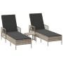 Tumbona Set de 3 Gris claro y gris oscuro Ratán PE, metal | Foro24.es | Tu tienda online para hogar, jardín y más Foro24.es