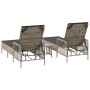 Tumbona Set de 3 Gris claro y gris oscuro Ratán PE, metal | Foro24.es | Tu tienda online para hogar, jardín y más Foro24.es