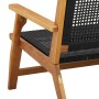 Banco de Jardín Negro 122x76x73,5 cm Madera Sólida de Acacia