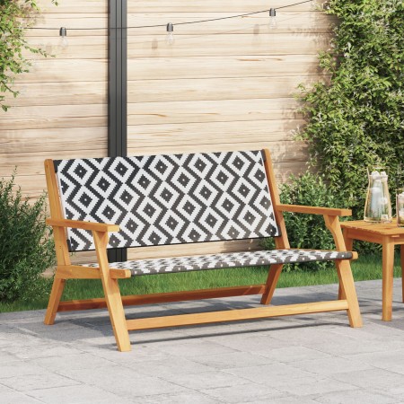 Banco de Jardín Negro y Blanco 122x76x73.5 cm de Madera Maciza de Acacia von , Gartenstühle - Ref: Foro24-367822, Preis: 139,...