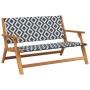 Banco de Jardín Negro y Blanco 122x76x73.5 cm de Madera Maciza