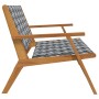 Banco de Jardín Negro y Blanco 122x76x73.5 cm de Madera Maciza