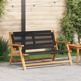 Banco de Jardín Negro 76x122x73 cm de Madera Maciza de Acacia von , Gartenstühle - Ref: Foro24-367823, Preis: 143,46 €, Rabat...