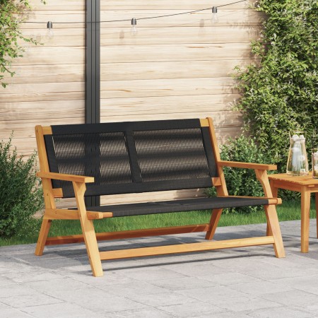 Banco de Jardín Negro 76x122x73 cm de Madera Maciza de Acacia von , Gartenstühle - Ref: Foro24-367823, Preis: 143,46 €, Rabat...