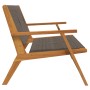 Banco de jardín Gris 76x122x73 cm Madera sólida de Acacia