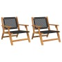 Sillas de Jardín 2 pcs Negras 76x67x73.5 cm de Madera Sólida de Acacia von , Gartenstühle - Ref: Foro24-367827, Preis: 165,10...