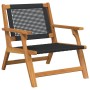 Sillas de Jardín 2 pcs Negras 76x67x73.5 cm de Madera Sólida de