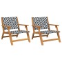 Sillas de Jardín 2 pcs Negro y Blanco 76x67x73 cm Madera Maciza de Acacia von , Gartenstühle - Ref: Foro24-367830, Preis: 180...