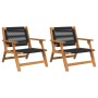 Sillas de jardín 2 pcs Negro 67x77x73 cm Madera maciza de Acacia by , Garden chairs - Ref: Foro24-367831, Price: 194,22 €, Di...