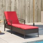 Tumbona con cojín Marrón 63x200x81 cm Poliéster Ratán | Foro24.es | Tu tienda online para hogar, jardín y más Foro24.es