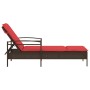 Tumbona con cojín Marrón 63x200x81 cm Poliéster Ratán | Foro24.es | Tu tienda online para hogar, jardín y más Foro24.es