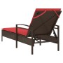 Tumbona con cojín Marrón 63x200x81 cm Poliéster Ratán | Foro24.es | Tu tienda online para hogar, jardín y más Foro24.es