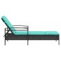 Tumbona con Cojín Negra 63x200x81 cm de Ratán Sintético de , Tumbonas - Ref: Foro24-368307, Precio: 159,91 €
