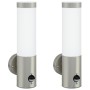Luces de Pared para Exterior  con Sensor 2 unidades Acero Inoxidable Plata IP44 | Foro24.es | Tu tienda online para hogar, jardín y más Foro24.es
