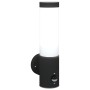 Lámparas de pared exteriores  con sensor 2 piezas Acero inoxidable negro IP44 | Foro24.es | Tu tienda online para hogar, jardín y más Foro24.es