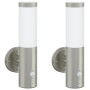Luz de Pared Exterior con Sensor 2 pcs Acero Inoxidable Plateado IP44 | Foro24.es | Tu tienda online para hogar, jardín y más Foro24.es