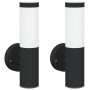 Luz de Pared Exterior 2 piezas Acero Inoxidable Negra IP44 | Foro24.es | Tu tienda online para hogar, jardín y más Foro24.es