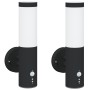 Luz de pared exterior con sensor 2 pcs Acero Inoxidable Negro IP44 | Foro24.es | Tu tienda online para hogar, jardín y más Foro24.es