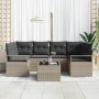 Conjunto de sofá de jardín 7 pcs Gris claro y gris oscuro