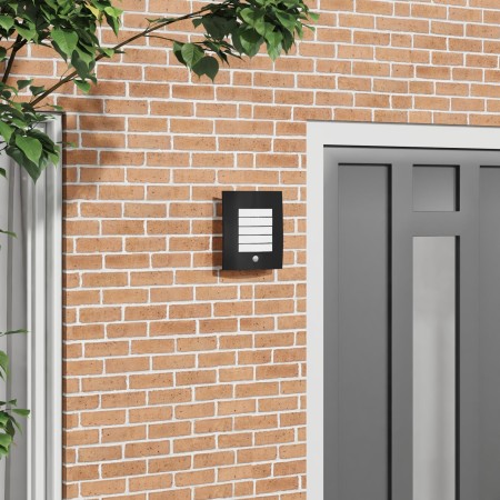 Luz de Pared Exterior de con Sensor 2 pcs Acero Inoxidable Negro IP44 | Foro24.es | Tu tienda online para hogar, jardín y más Foro24.es