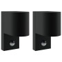 Luces de Pared Exteriores con Sensor 2 piezas Negros Acero Inoxidable IP44 | Foro24.es | Tu tienda online para hogar, jardín y más Foro24.es