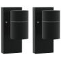 Luces de Pared exteriores 2 pcs Negro Acero Inoxidable IP44 | Foro24.es | Tu tienda online para hogar, jardín y más Foro24.es