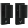 Lámparas de Pared Exteriores con Sensor 2 pcs Acero Inoxidable Negro IP44 | Foro24.es | Tu tienda online para hogar, jardín y más Foro24.es
